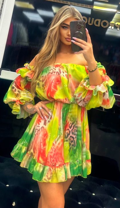 KOMPLET SPÓDNICZKA + HISZPANKA LA DIVA LIMONKOWO-ZIELONY PREMIUM