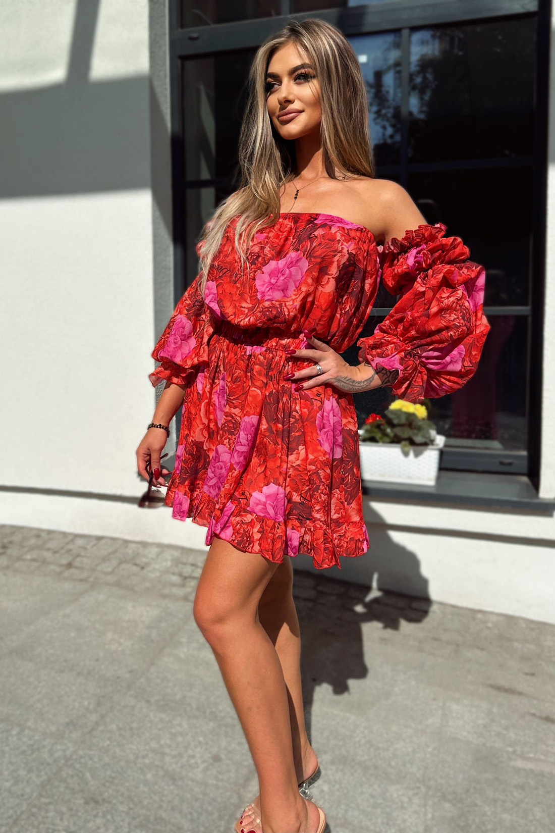 KOMPLET SPÓDNICZKA + HISZPANKA LA DIVA CZERWONY PREMIUM - obrazek 2