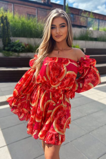 KOMPLET SPÓDNICZKA + HISZPANKA LA DIVA W ARBUZY PREMIUM