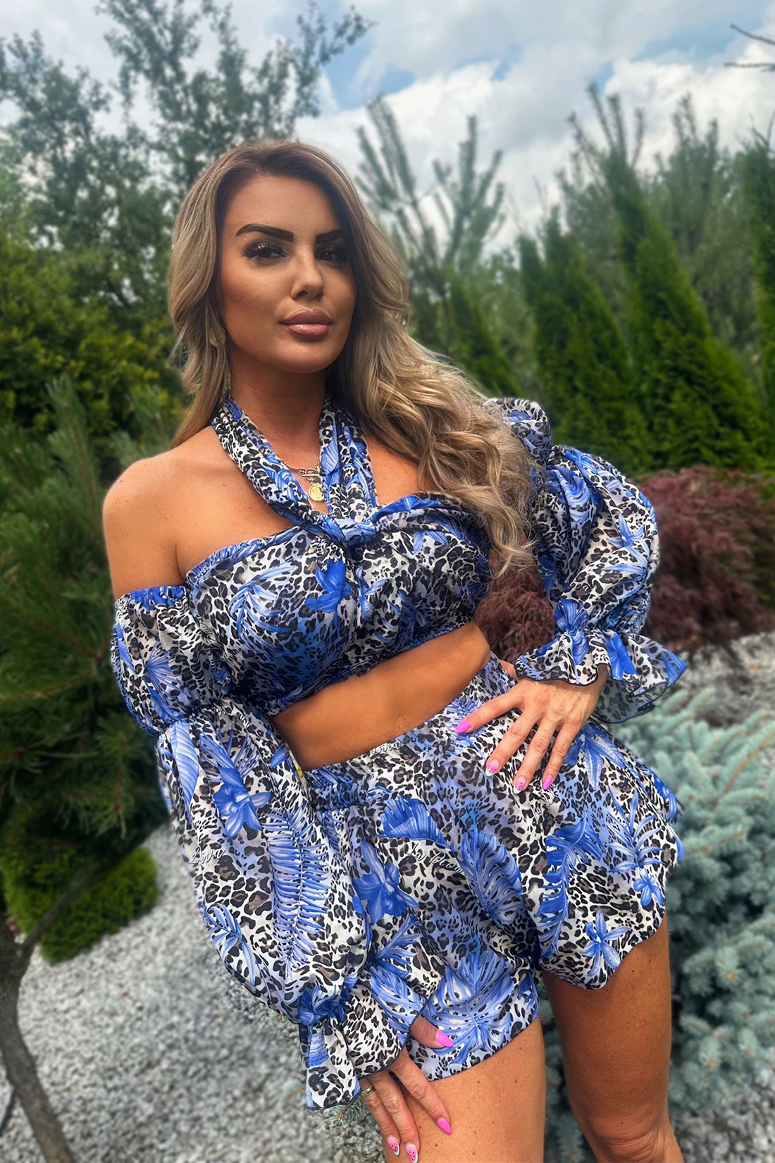 KOMPLET TOP + SPODENKI LA DIVA PANTERKOWO-CHABROWY PREMIUM - obrazek 2