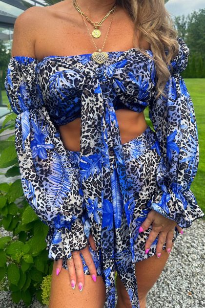 KOMPLET TOP + SPODENKI LA DIVA PANTERKOWO-CHABROWY PREMIUM