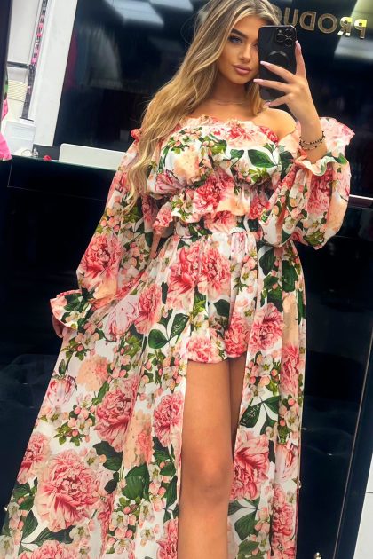 KOMPLET Z TRENEM LA DIVA PEONIE PREMIUM