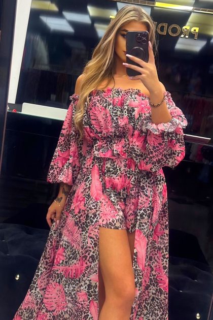 KOMPLET Z TRENEM LA DIVA CZARNO-RÓŻOWY PREMIUM