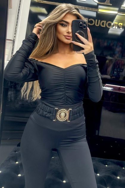 LEGGINSY Z KLAMRĄ LA DIVA CZARNE