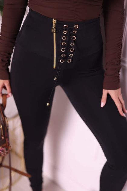 LEGINSY Z ZIPEM CZARNE