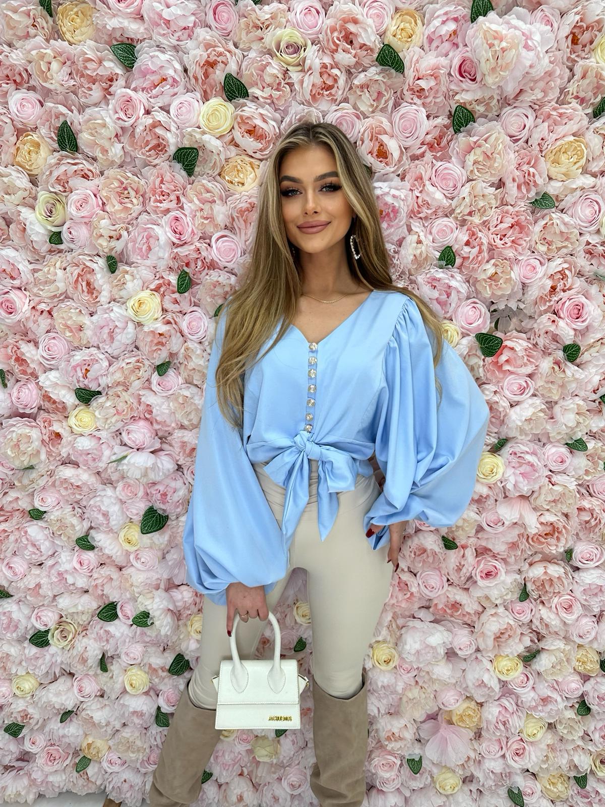 KOSZULA WIĄZANA BABY BLUE - obrazek 3