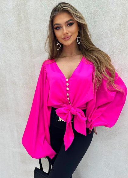 KOSZULA WIĄZANA FUKSJA