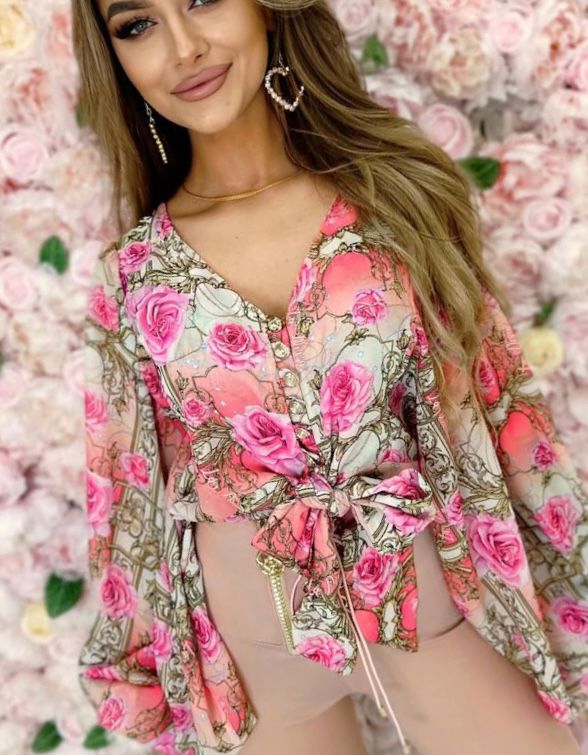 KOSZULA Z SZYFONU WIĄZANIE - obrazek 2