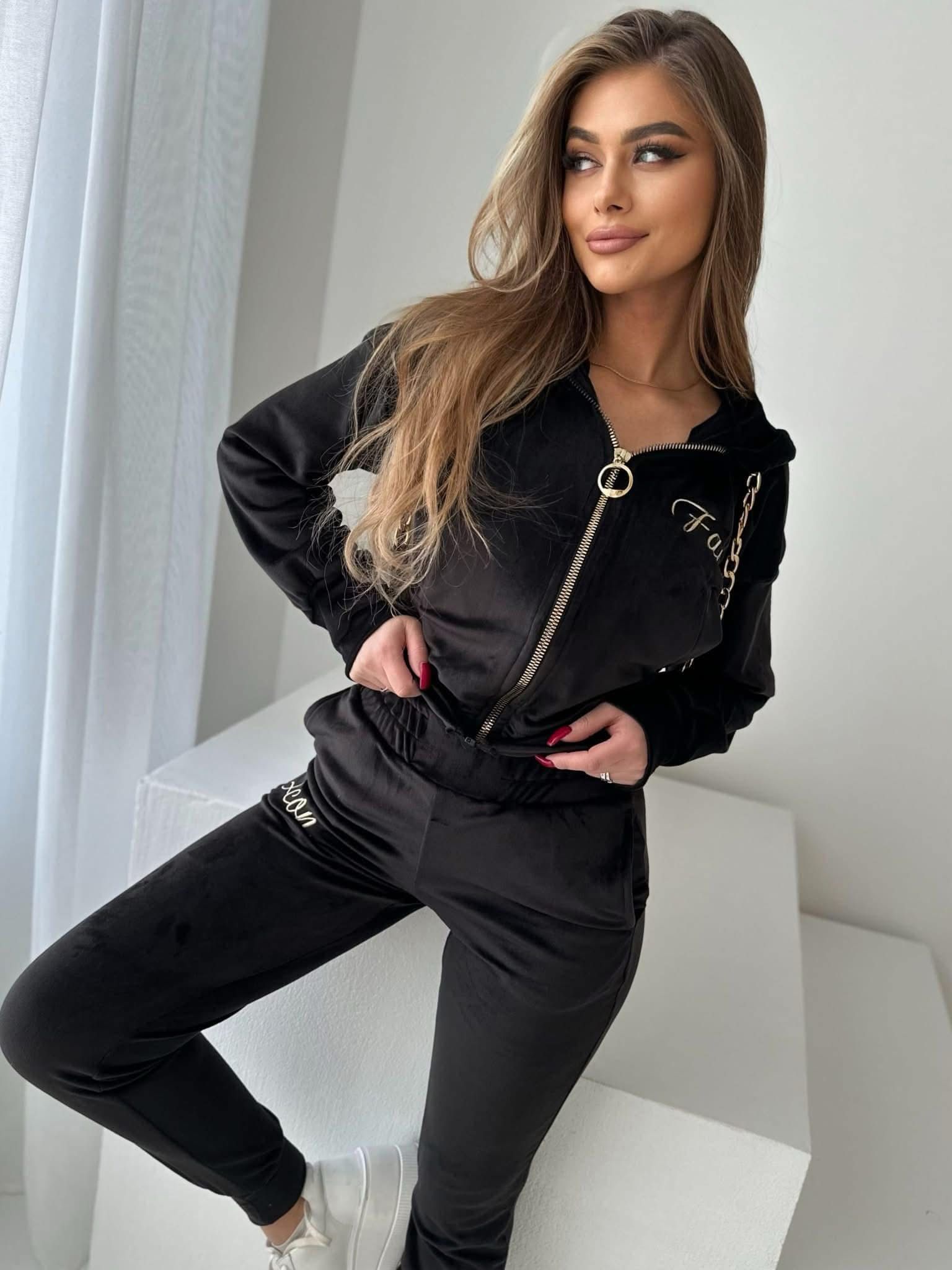 FAME ICON – DRES WELUR ŁAŃCUCH – BLACK