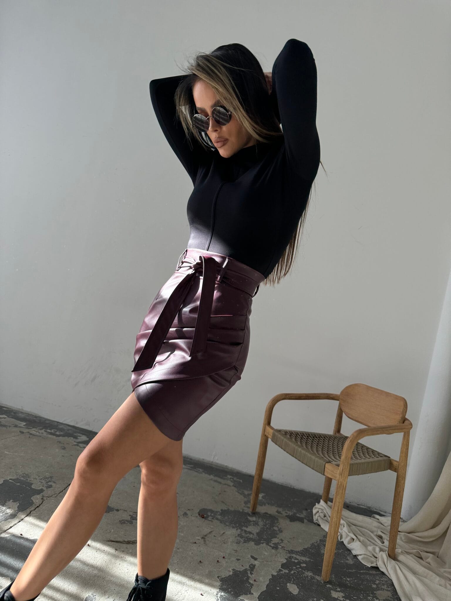 Spódnica URBAN bordo LAMANUEL - obrazek 5