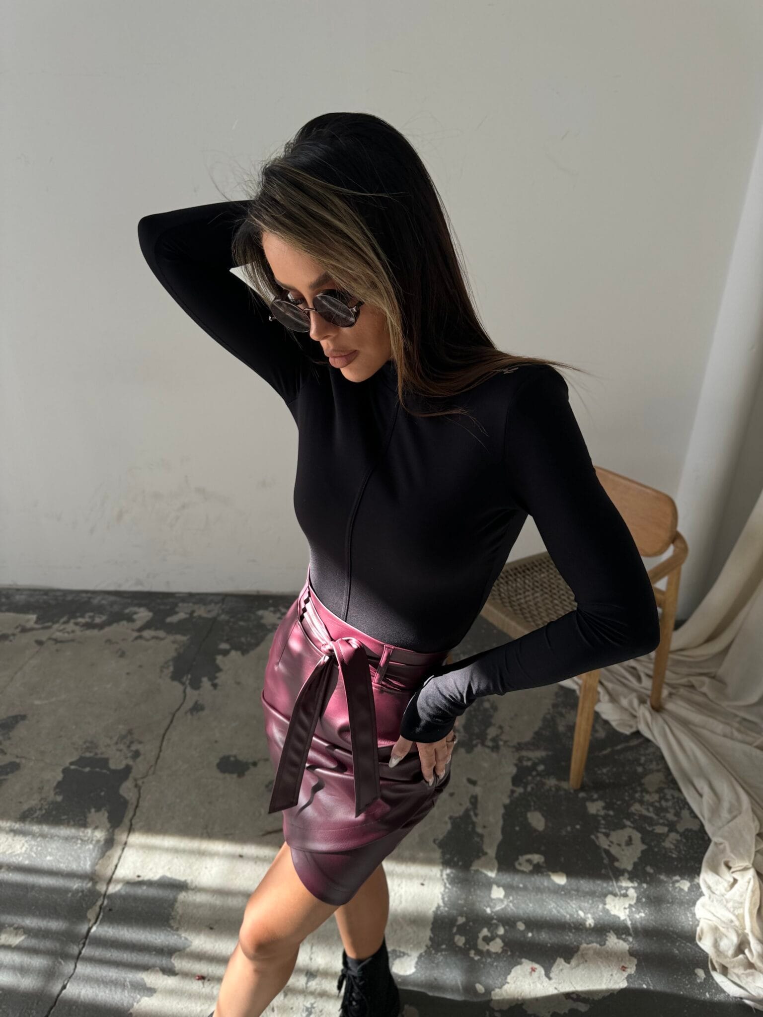 Spódnica URBAN bordo LAMANUEL - obrazek 6