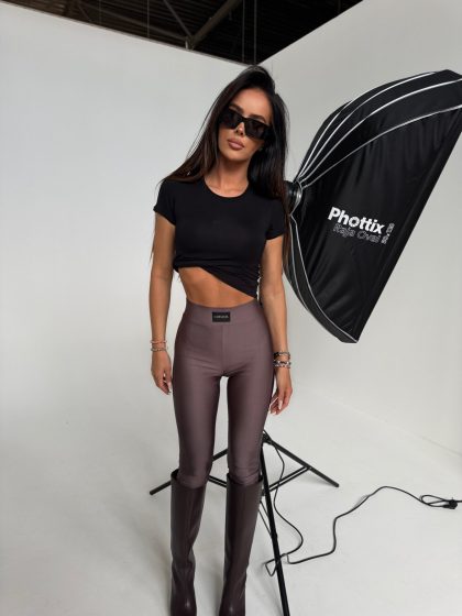 Legginsy FAMOUS czekolada