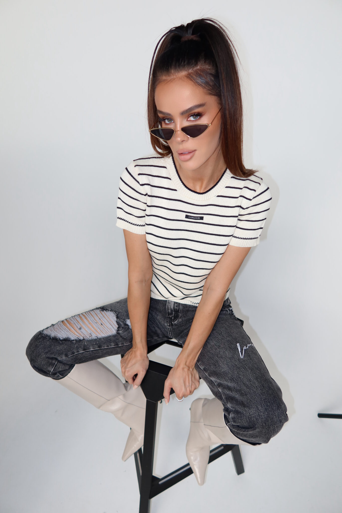 Sweter COFFE krem LAMANUEL - obrazek 9