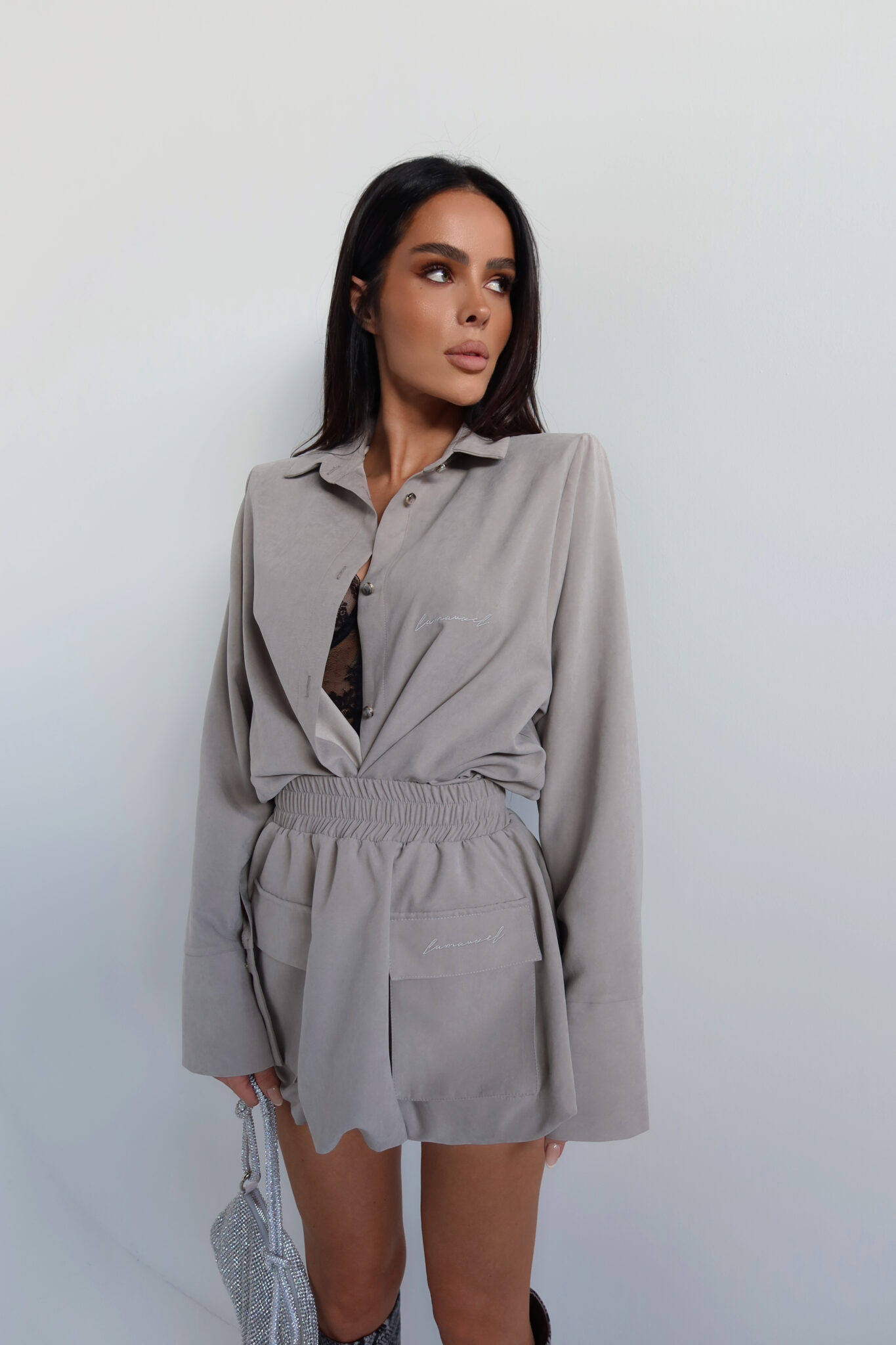 Koszula VELVET stalowa LAMANUEL - obrazek 2