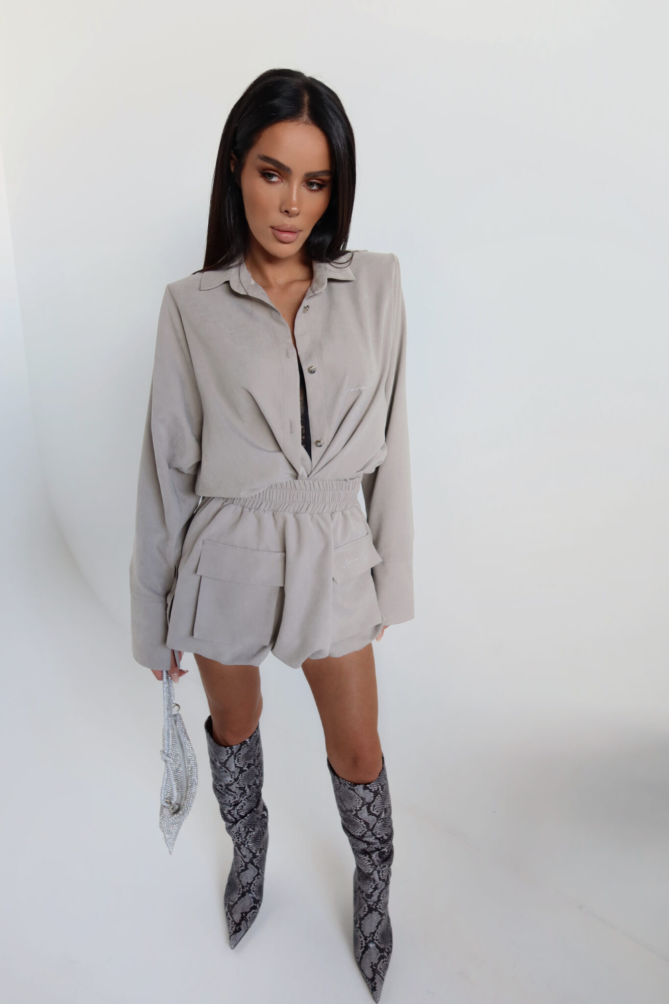 Koszula VELVET stalowa LAMANUEL - obrazek 3