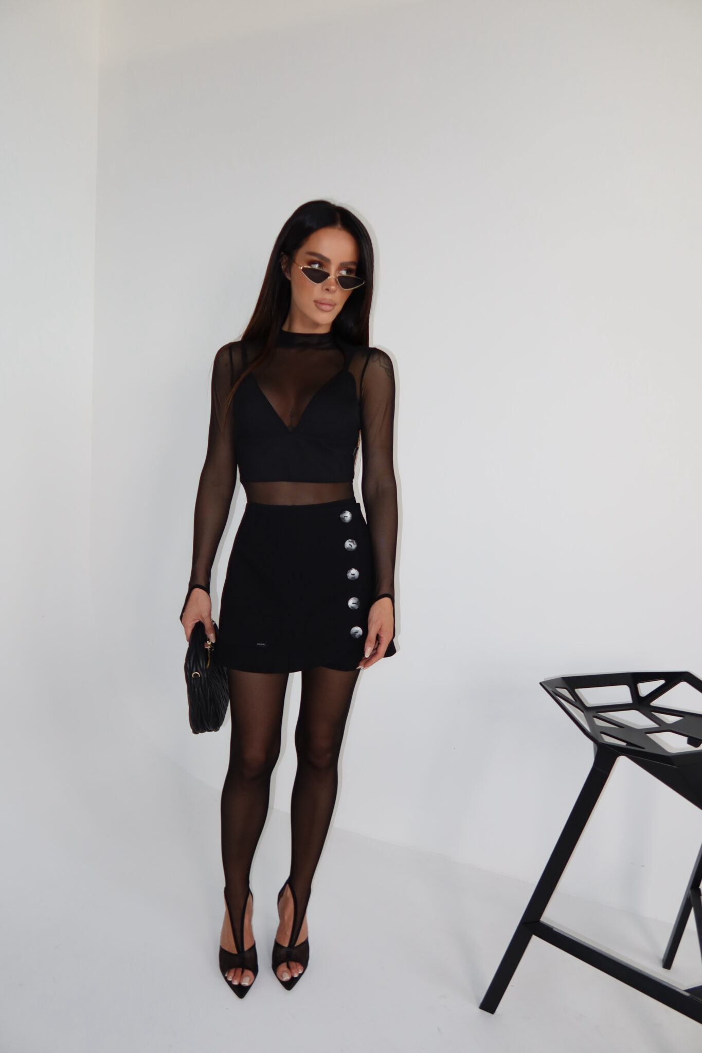 Spódnica FOLD czarna LAMANUEL - obrazek 4