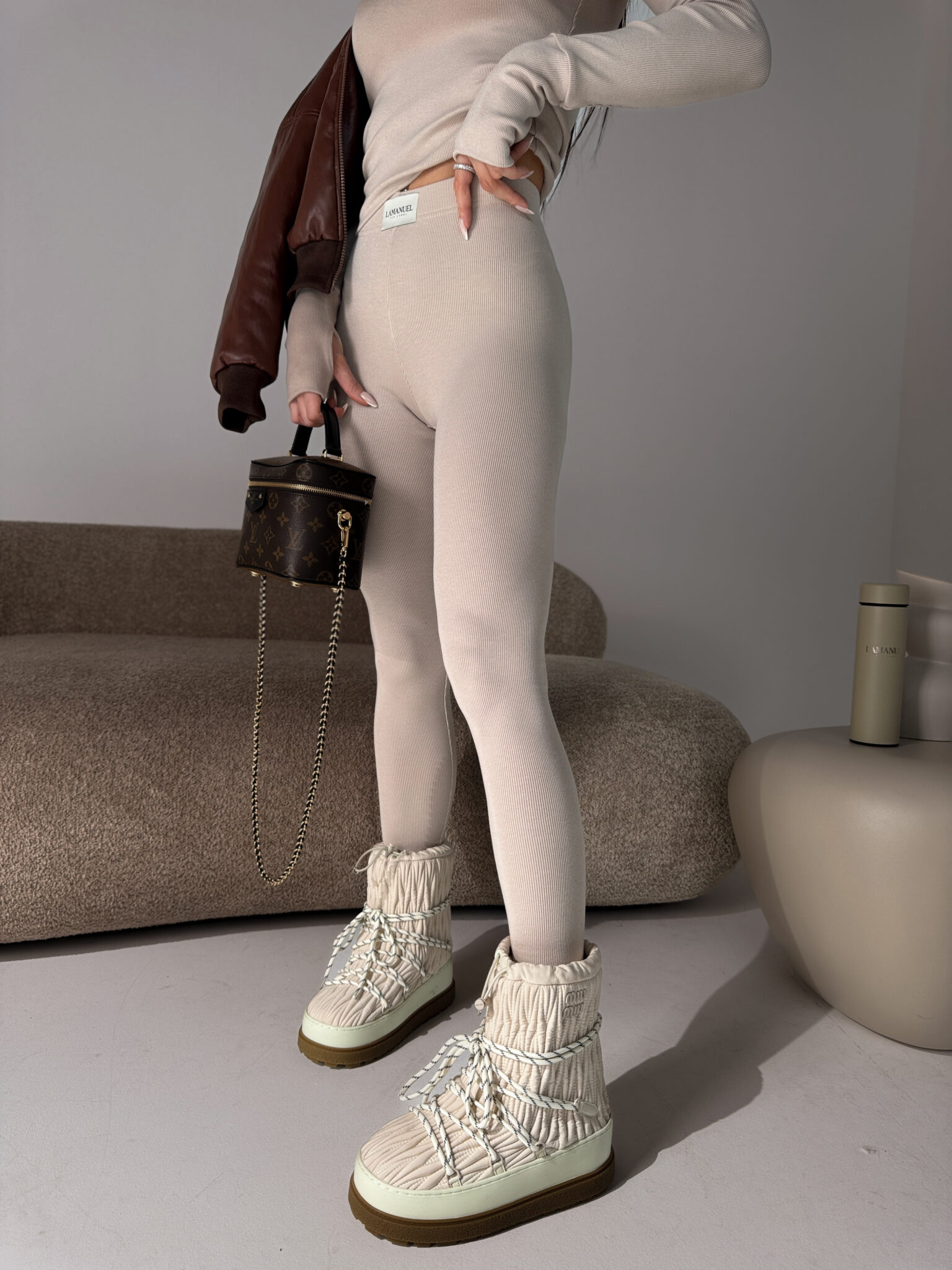 Legginsy FLOW beż LAMANUEL - obrazek 5