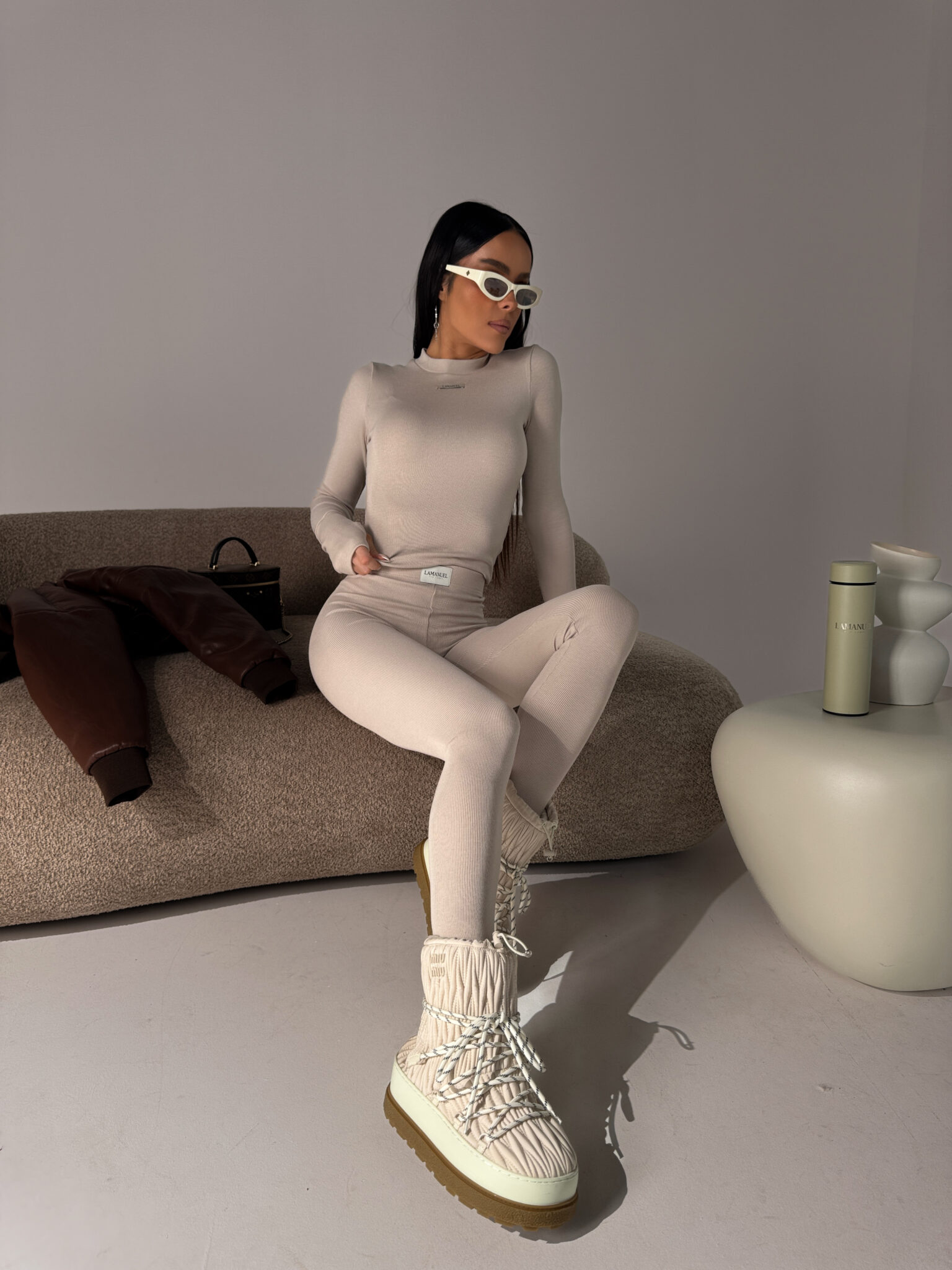 Legginsy FLOW beż LAMANUEL - obrazek 7