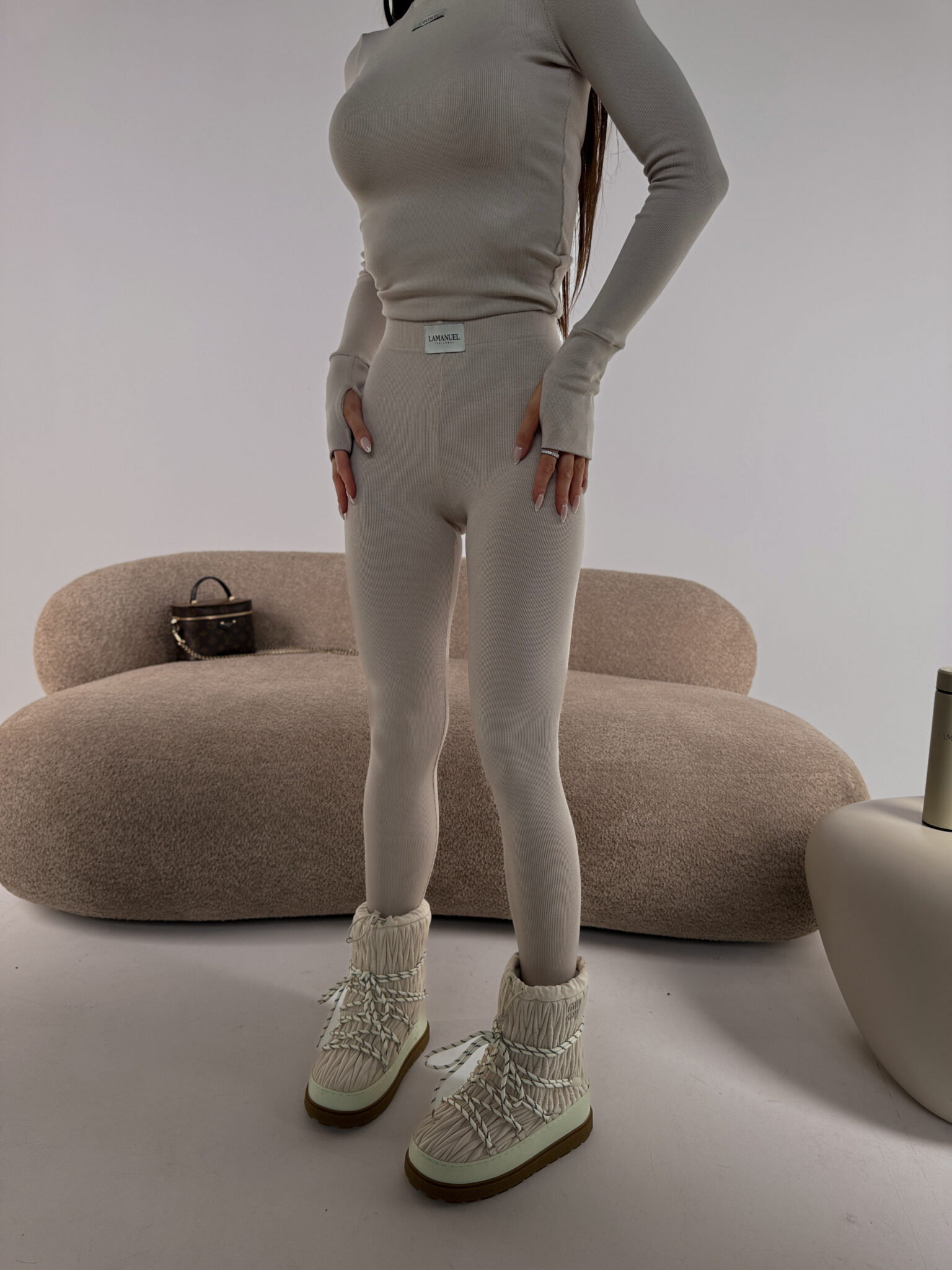 Legginsy FLOW beż LAMANUEL - obrazek 4