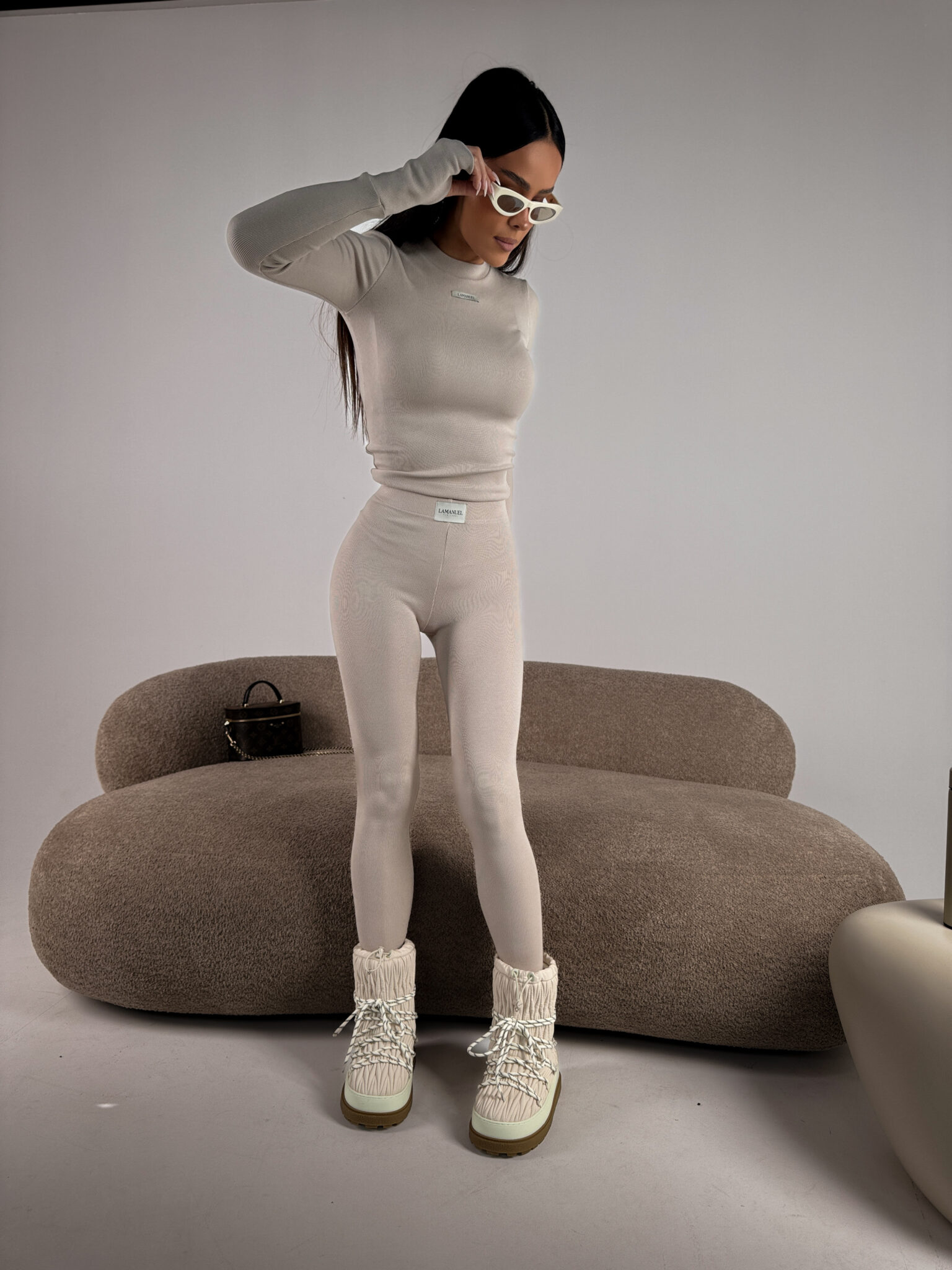 Legginsy FLOW beż LAMANUEL - obrazek 3