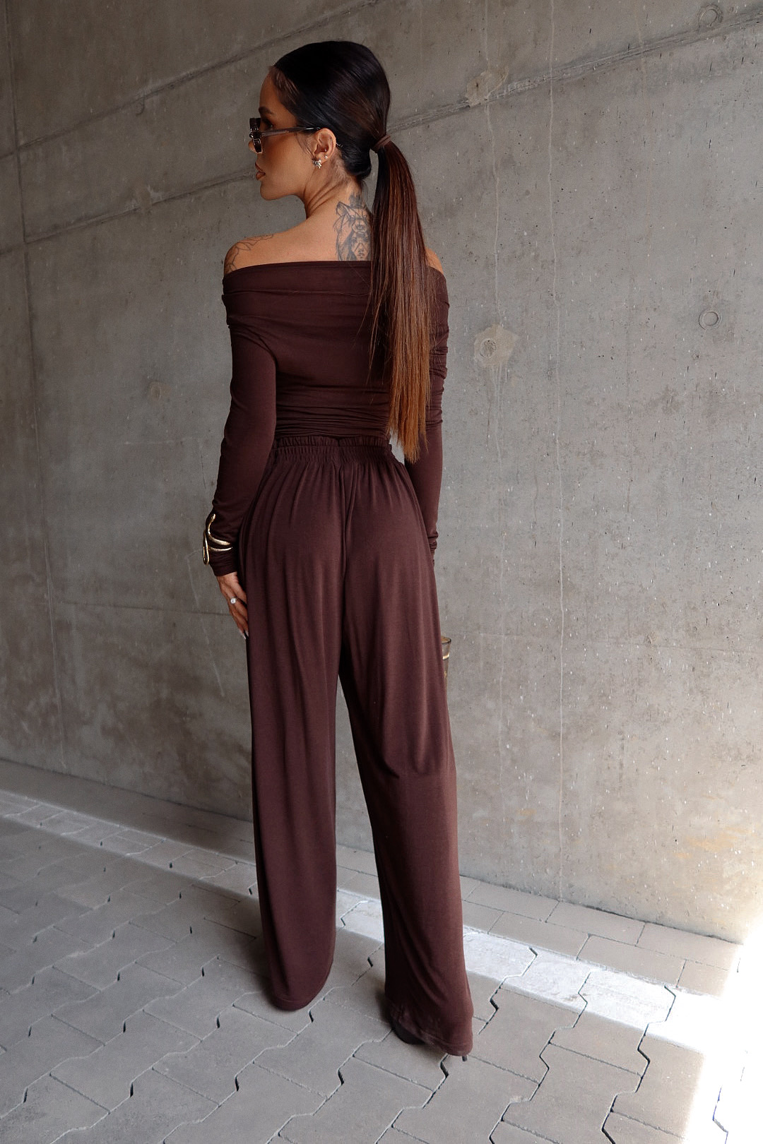 Spodnie SLOUCHIE czekolada LAMANUEL - obrazek 5