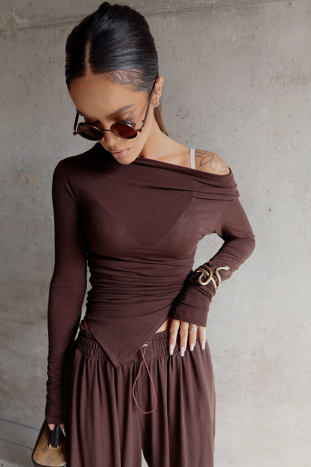 Spodnie SLOUCHIE czekolada LAMANUEL - obrazek 6