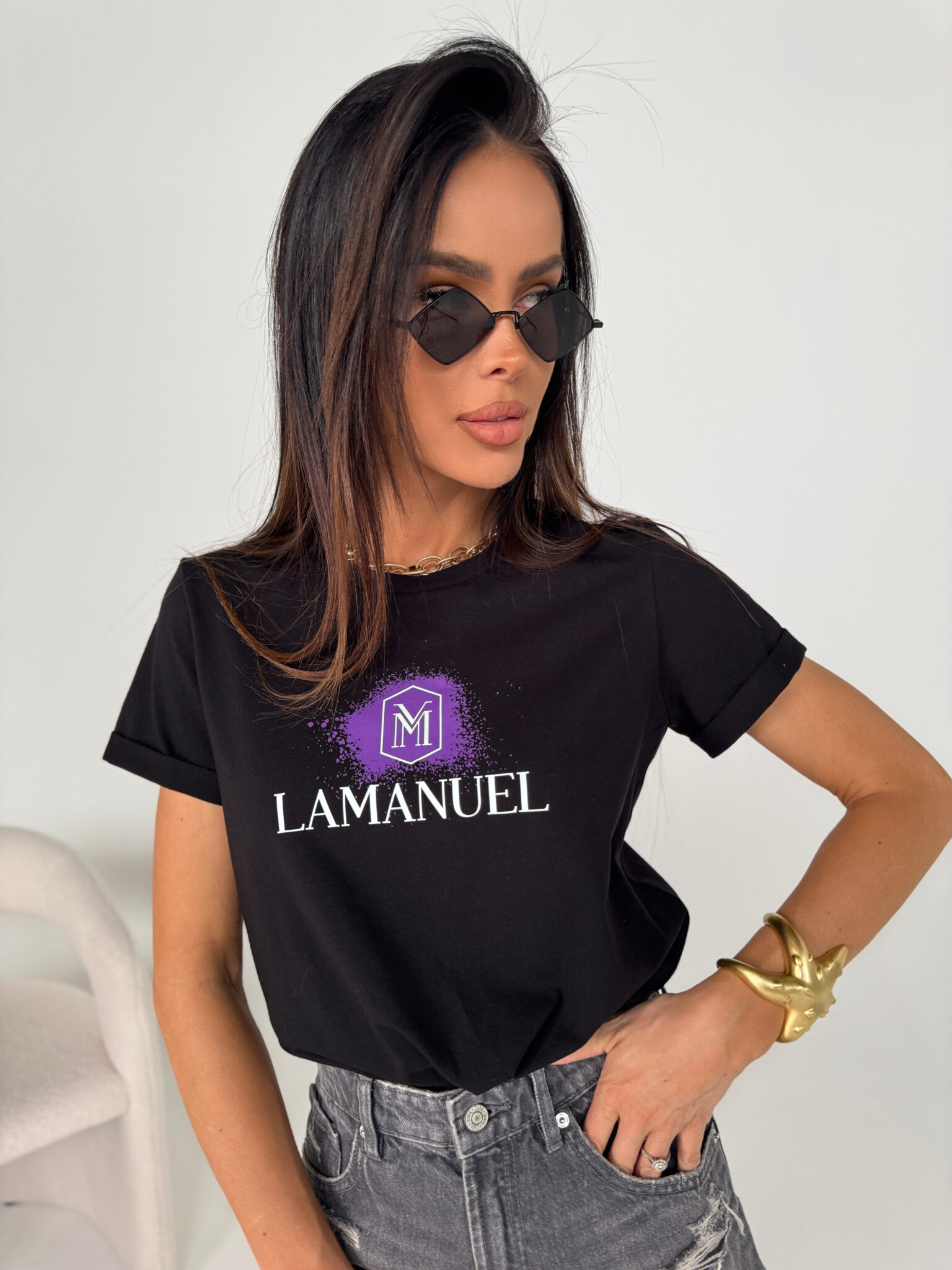 Tshirt DRIP czarny LAMANUEL - obrazek 2