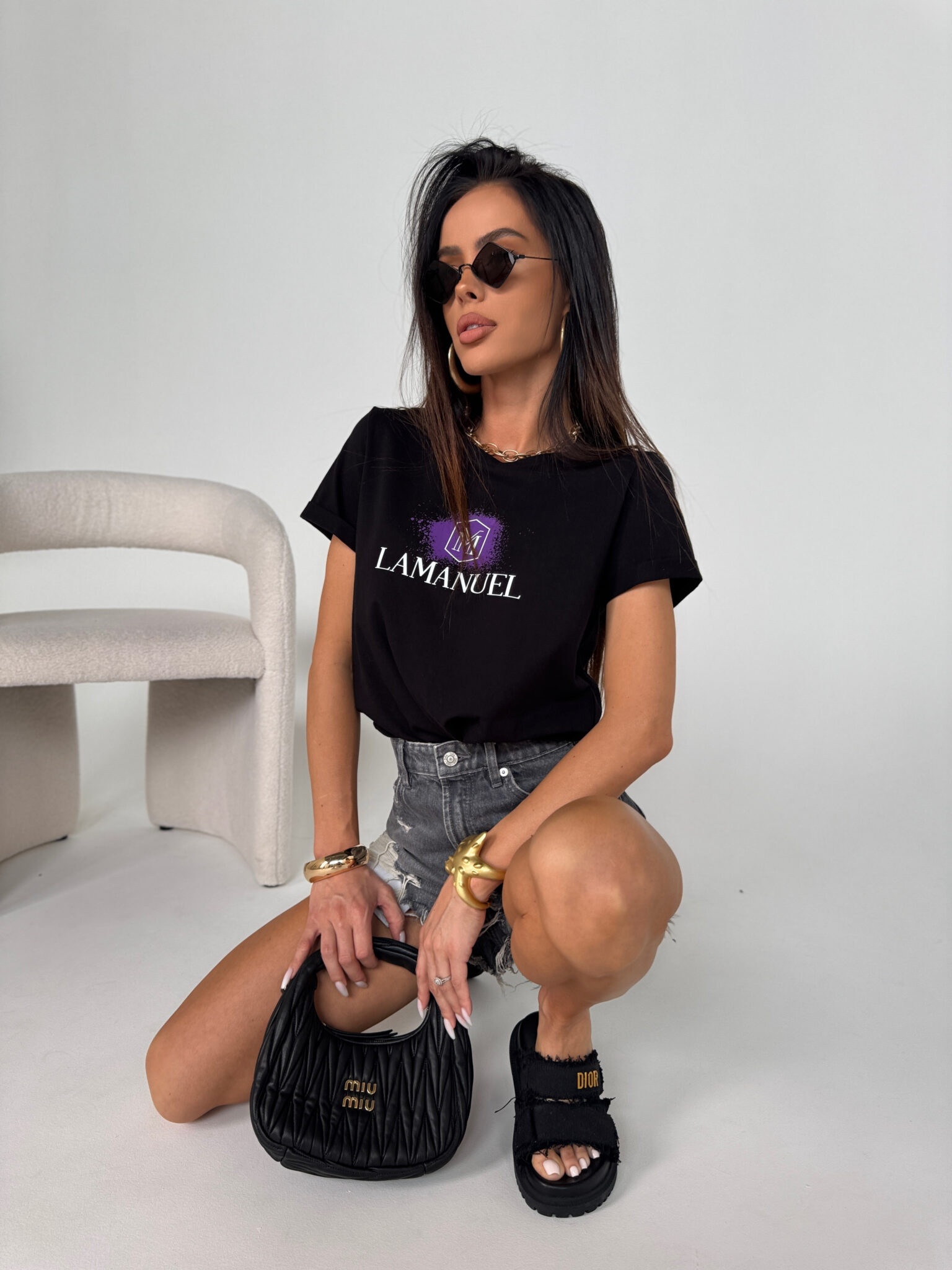 Tshirt DRIP czarny LAMANUEL - obrazek 3