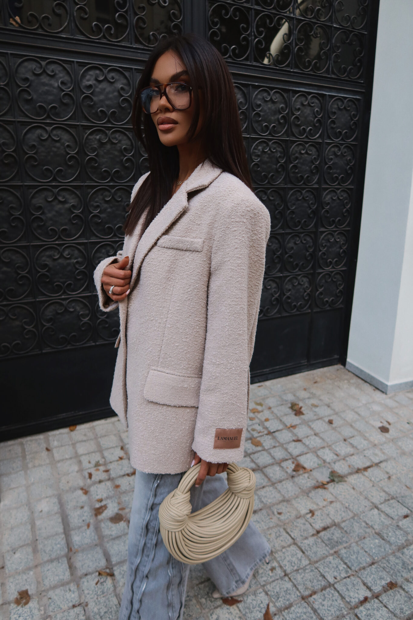 Marynarka FEMININE beż LAMANUEL - obrazek 7