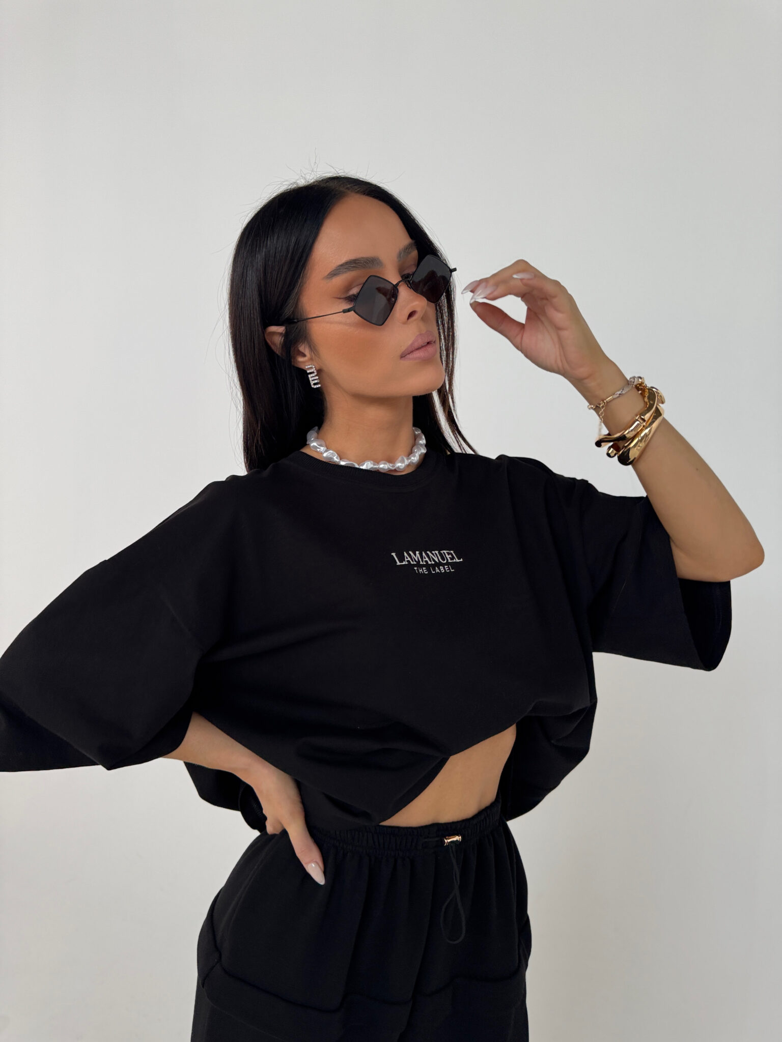 Tshirt BASE czarny LAMANUEL - obrazek 3