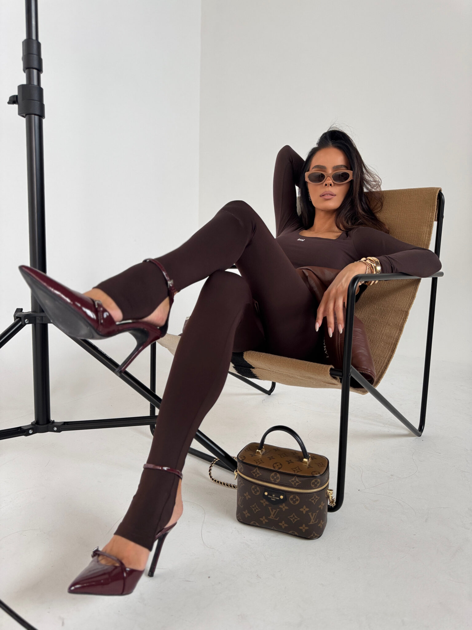 Legginsy HIDDEN czekolada LAMANUEL - obrazek 3